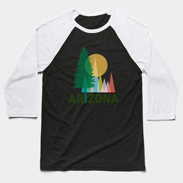 Arizona Trees Baseball T-Shirt by martinussumbaji